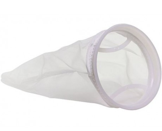 Nylon Filter Sock with Plastic Ring - 4" Diameter x 8" Length