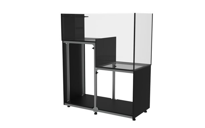 Fiji Cube 112G Peninsula Drop Off Aquarium Internal Overflow (Model DF-120) - Stand Package