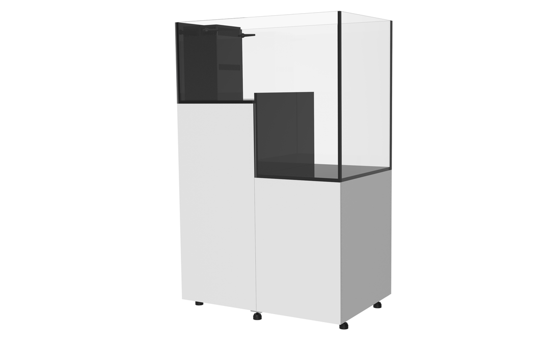 Fiji Cube 84G Peninsula Drop Off Aquarium Internal Overflow (Model DF-90) - Stand Package